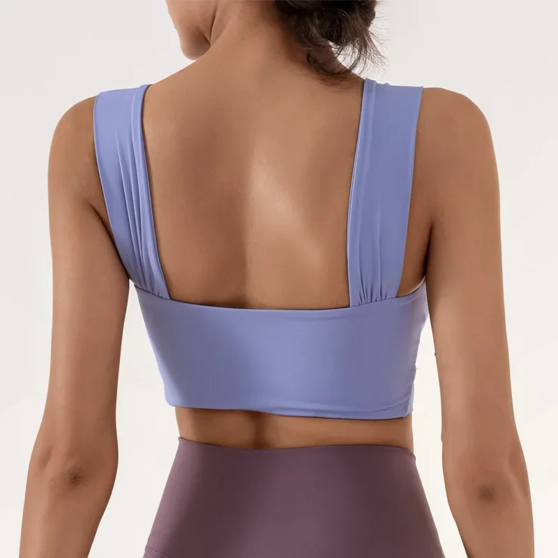 Wide Shoulder Straps Naked Skin-friendly Chest Wrap Shock-proof Yoga Top Yoga Bra Shockproof Crop Top Push Up Sport Bra Gym