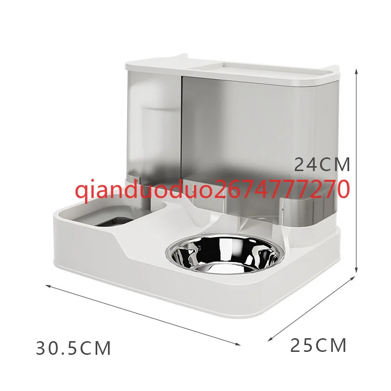 

Cat dual bowl automatic drinking water feeder integrated dog and cat drinking basin cat bowl food dog basin pet supplies