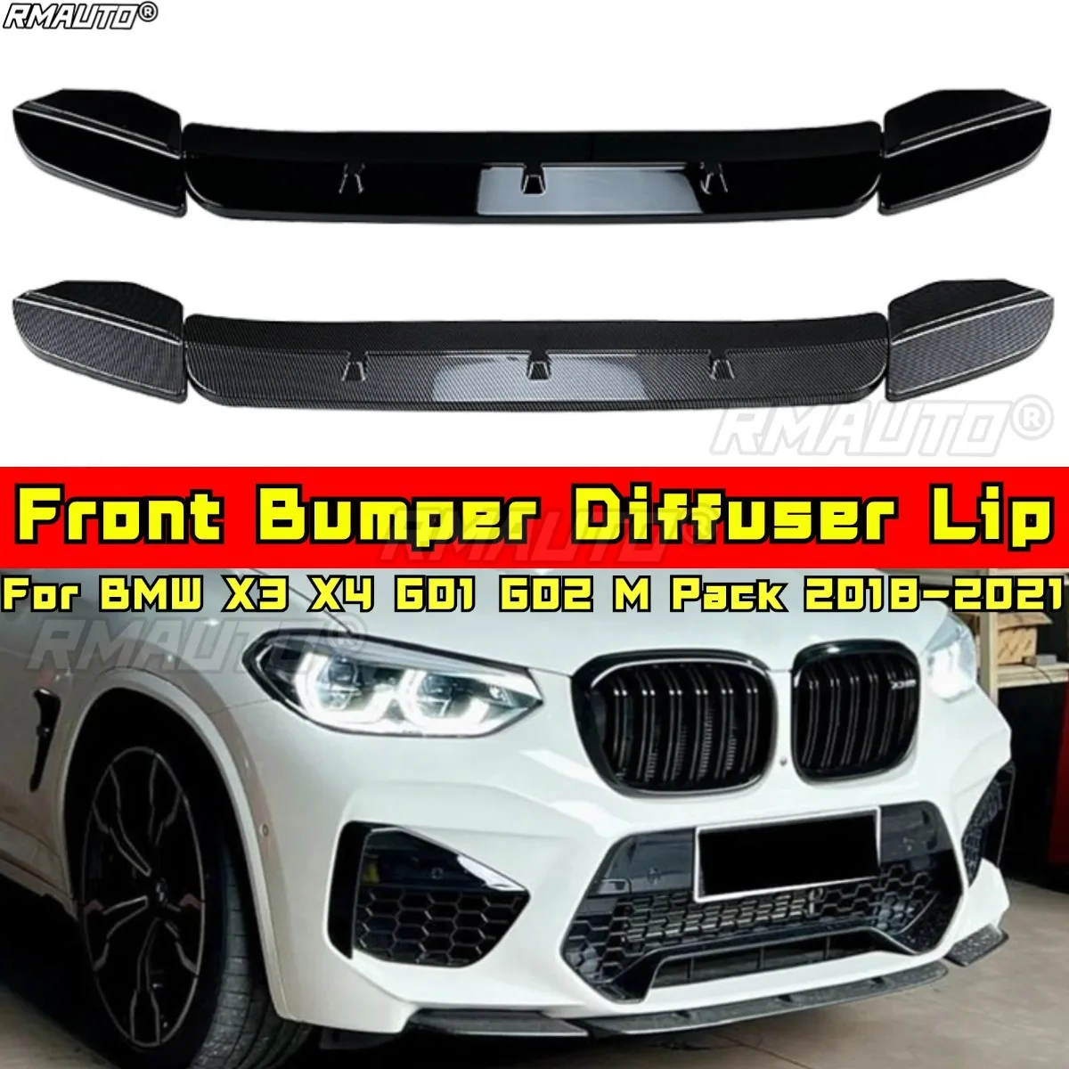

For BMW X3M X4M F97 F98 Body Kit Front Bumper Splitter Lip Spoiler for BMW X3M X4M F97 F98 2019-2021 Car Accessories