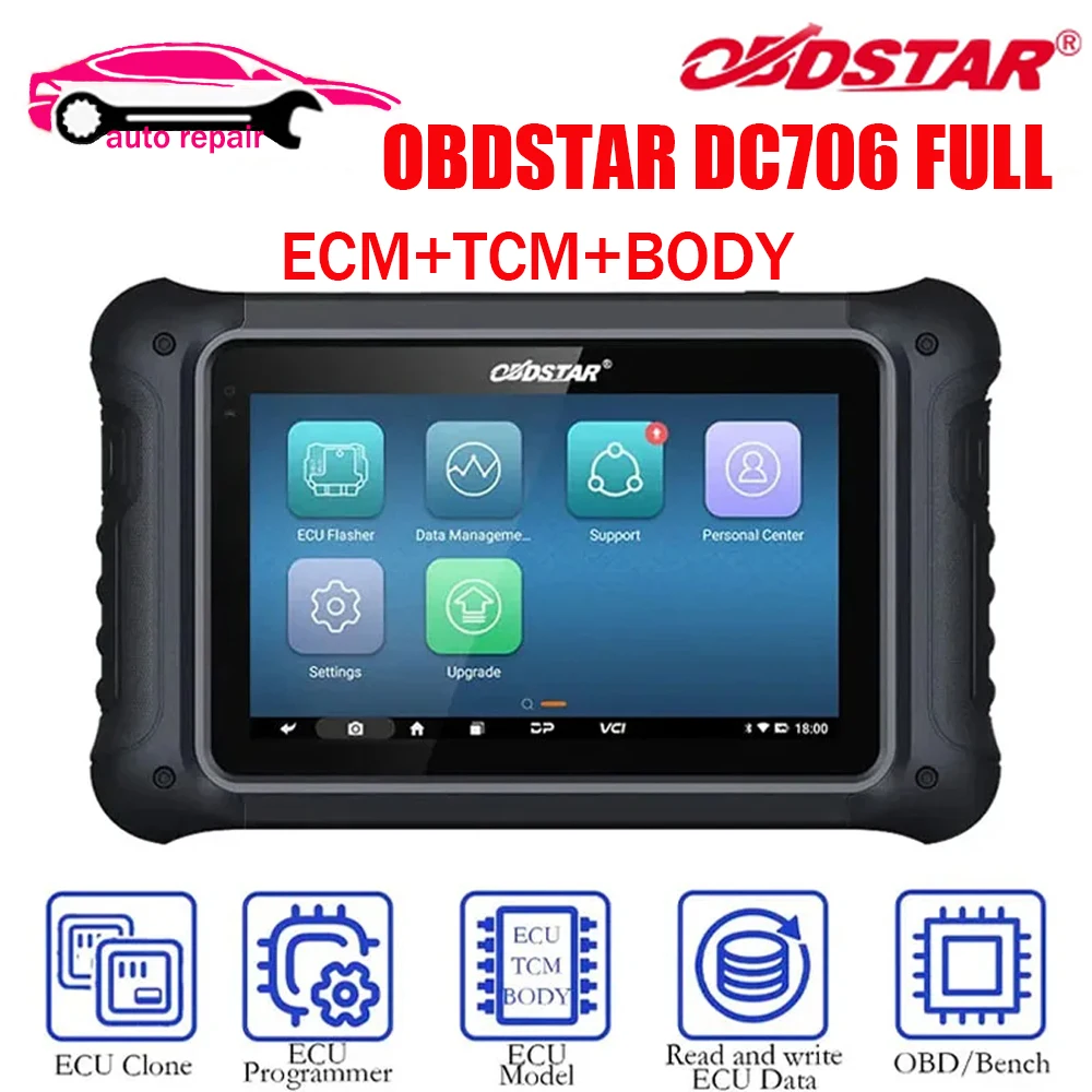 

OBDSTAR DC706 ECU Tool Full Version for ECM /TCM/ BODY/Clone by OBD or BENCH for Car and Motorcycle without P003+Adapterer