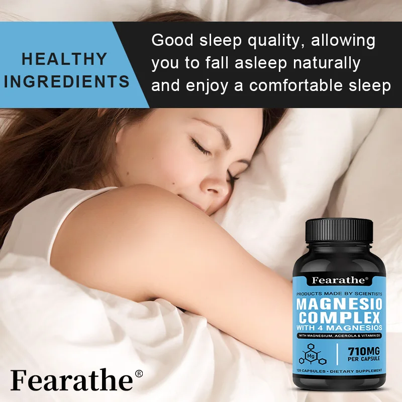 كبسولات مجمعة من المغنيسيوم - مع المغنيسيوم والأيريولا وفيتامين د3، 710 ملجم من المغنيسيوم النقي لكل كبسولة، مكمل غذائي