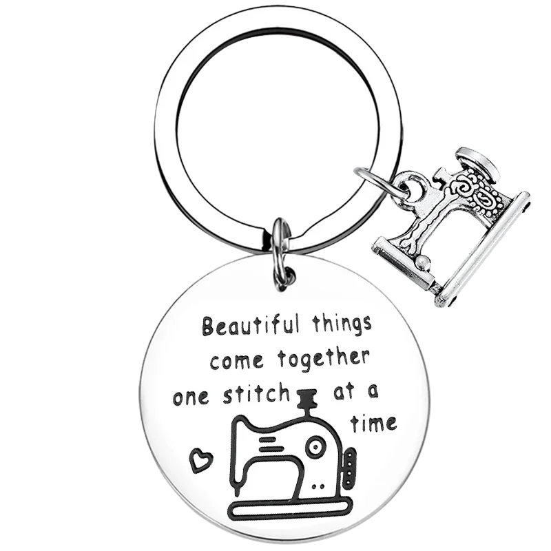 funny Sewing Machine Key Chain Ring Sewing Lover Gifts Keyring keychains pendant Dressmaker Tailor Gift