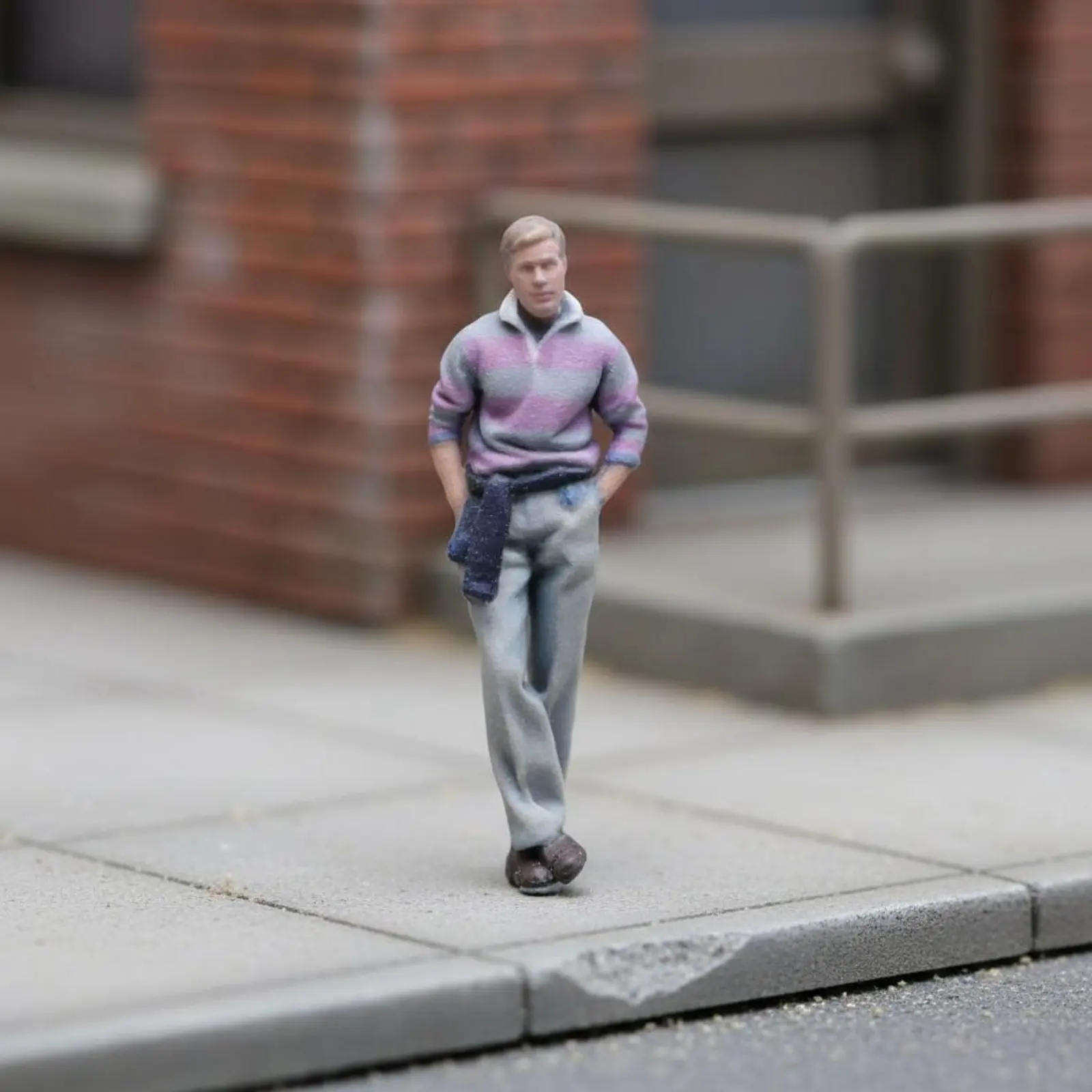 1:64 Scale Man Figure Three-Dimensional Printed Painted Human Miniature Resin People Model High Intricacy for Hobbyists