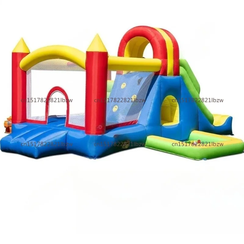 Kids Inflatable Bouncer Castle with Slide, Outdoor Jumping House Bounce Water Spray Fabric for Children Garden