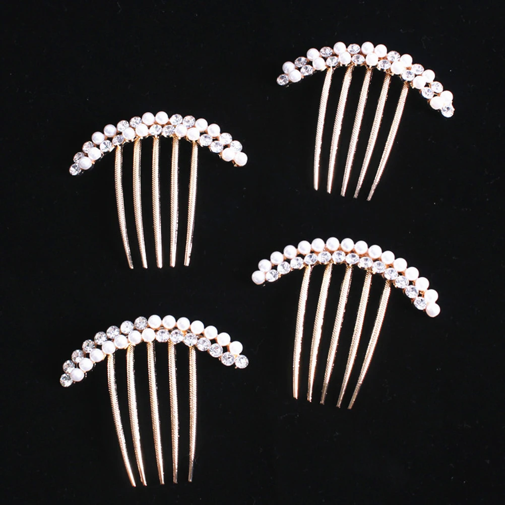 

Pearl Rhinestone Hair Comb Bridal Hairpin Alloy Decorative Wedding Party Prom Pageants Garden Events Beautiful Pearl
