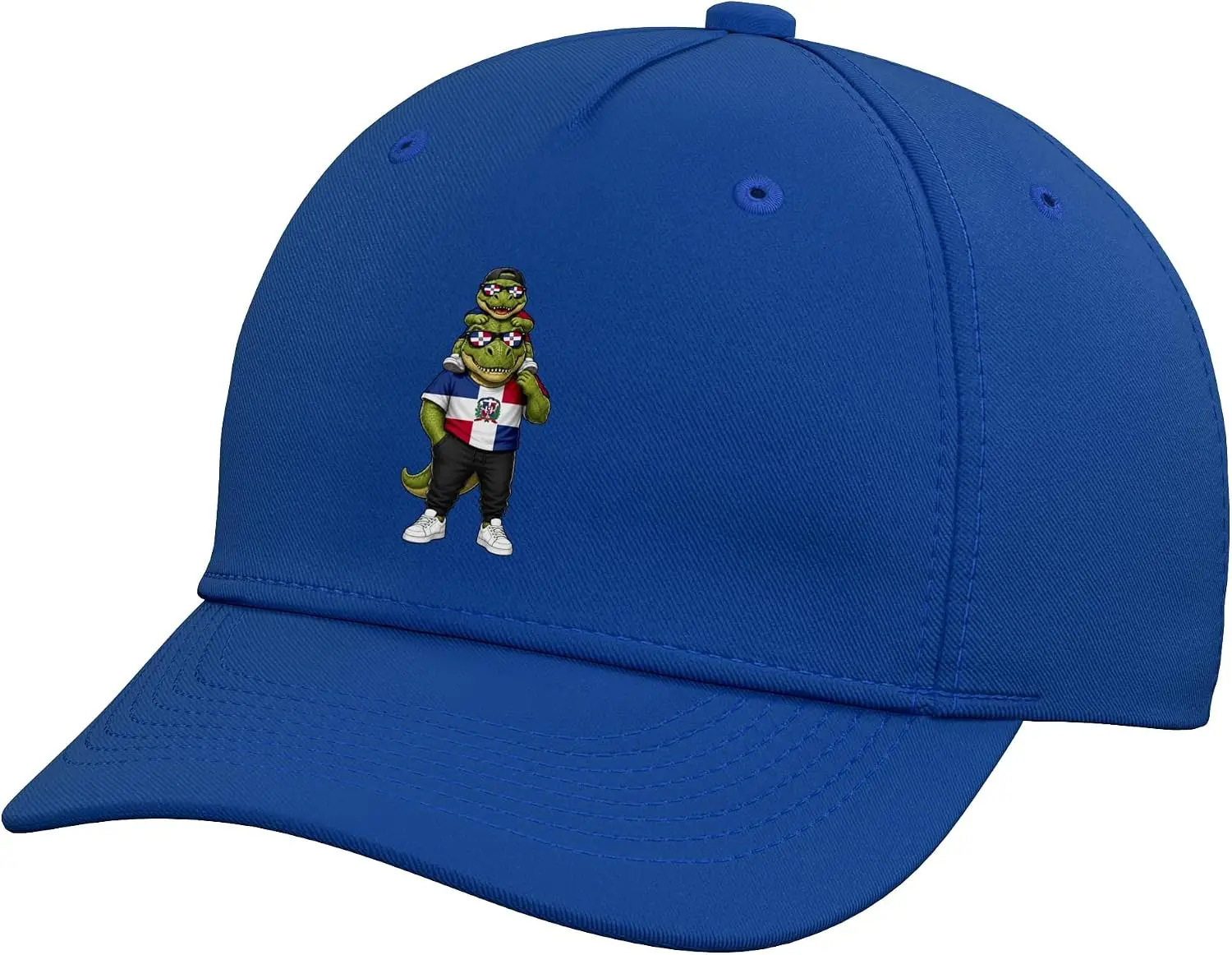 Dominican Flag Dinosaur Pride T-Rex Dominican Republic Adjustable Baseball Hat  Couple Hip-Hop Hat Customizable Printing