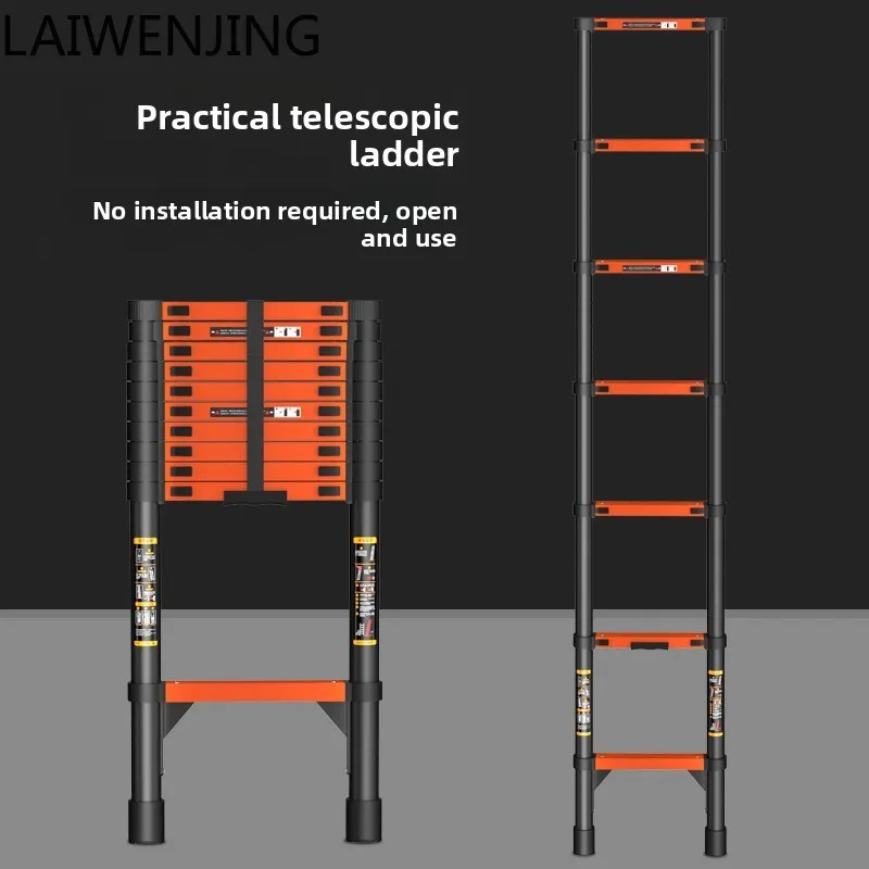 

HLZ Household Telescopic Ladder Lift Climbing Ladder Carbon Steel Thickened Folding Ladder