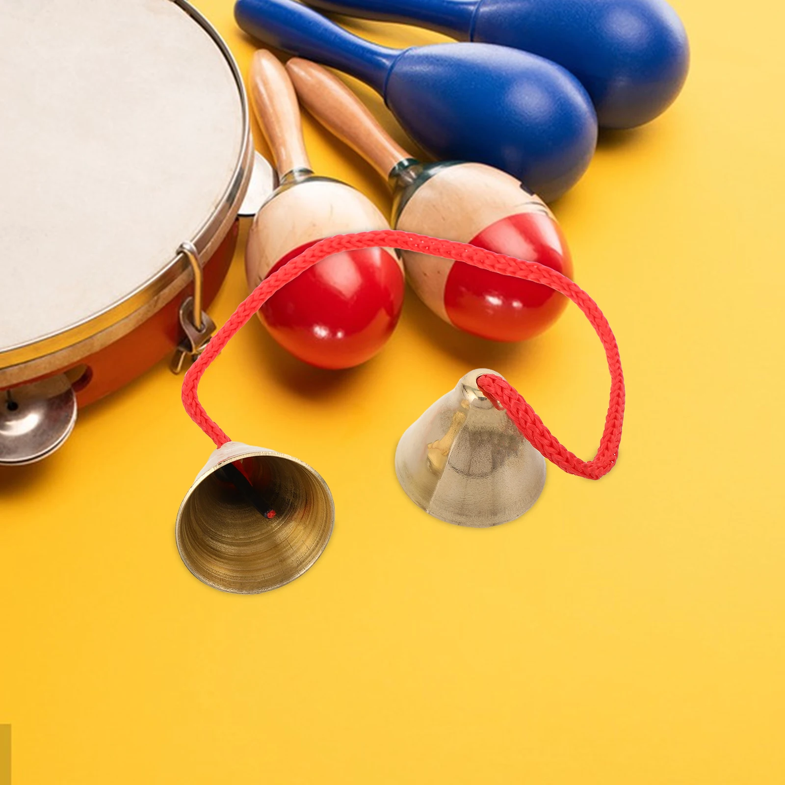 

Touch The Bell Agogo Percussion Bells Healing Meditation Chime Little Yellow Rope Handheld Instrument Child