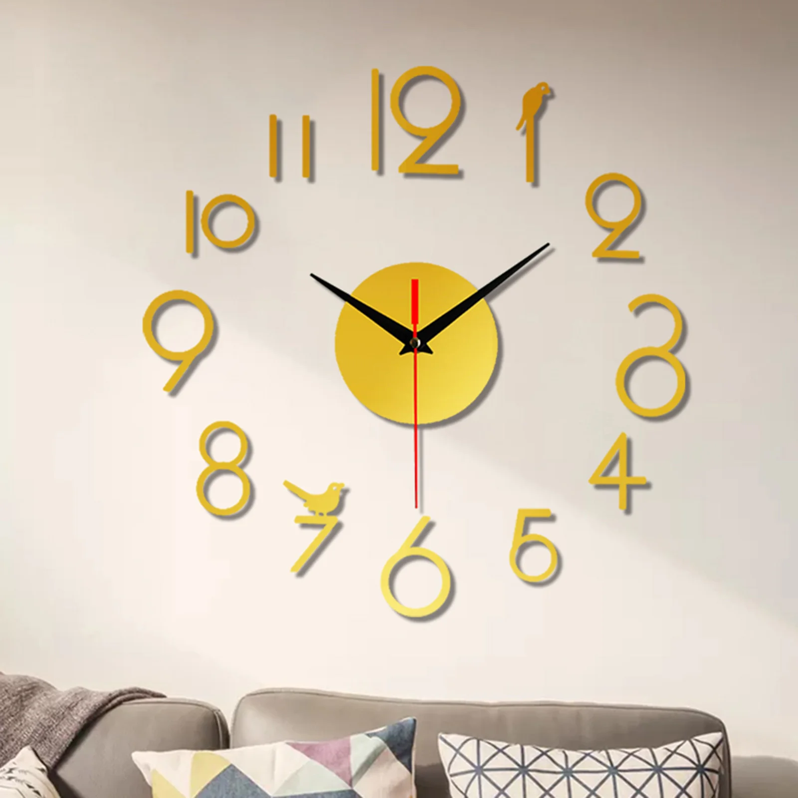 Stickers Wall Clock 1pc 3D 4.7\