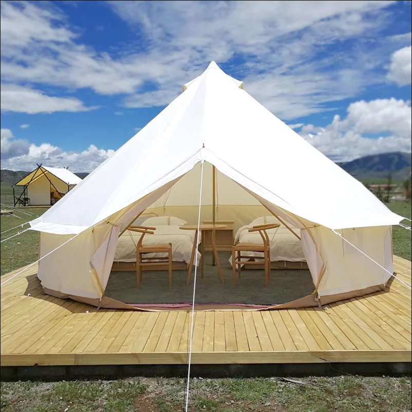 Outdoor Camping Cotton Canvas Safari Bell Tent Yurt Camping Tent