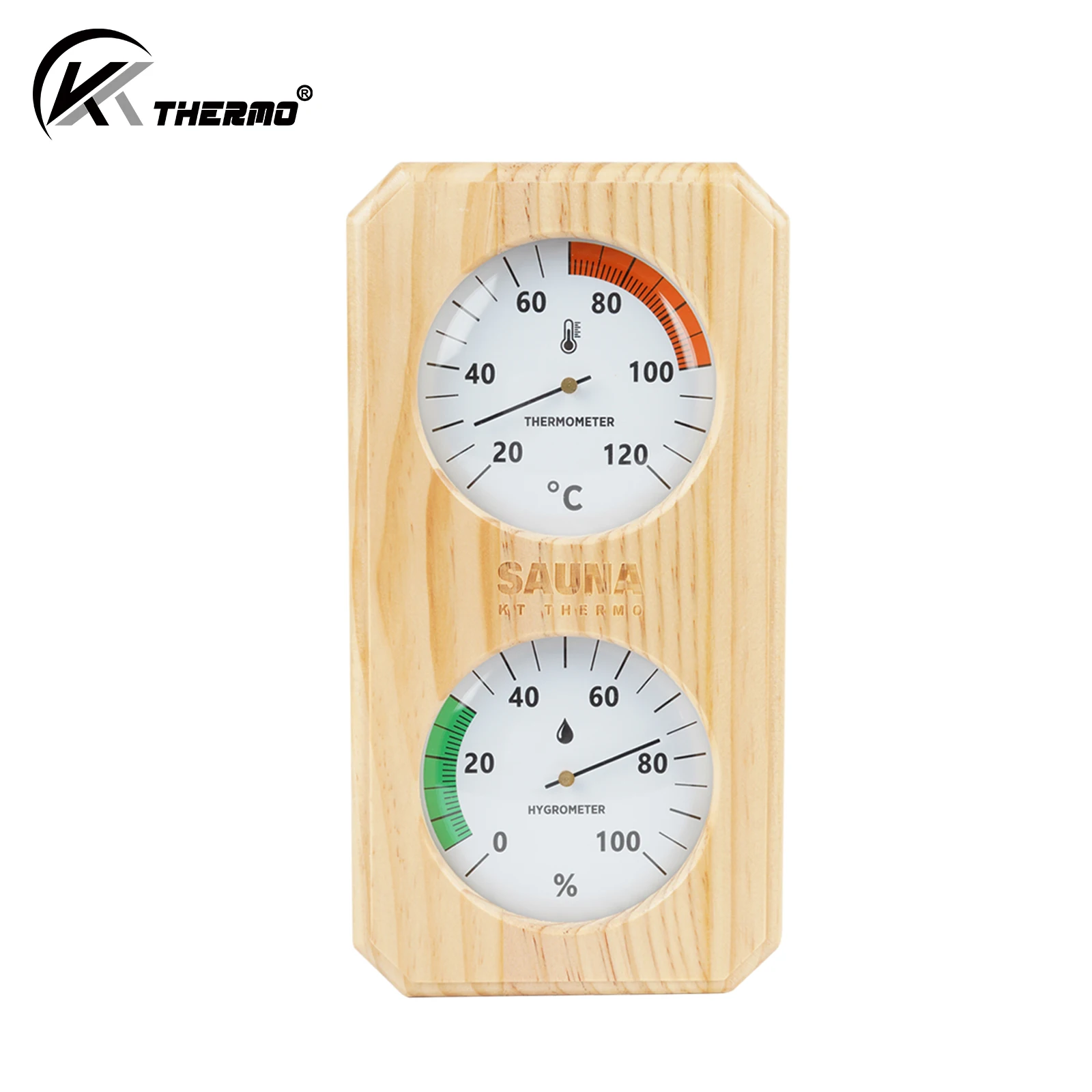 Bild 7: Holz-Sauna-Thermometer Hygrometer 20-120 ° C 0-100% Luftfeuchtigkeitsmesser für Bad, Spa, Duschraum, Innentemperaturüberwachung