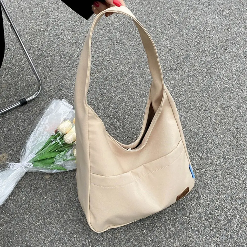 

Large Capacity Simple Tote Bags Waterproof Pure Color Canvas Shoulder Bag Underarm Bag Japanese Style Teens School Bag Outdoor