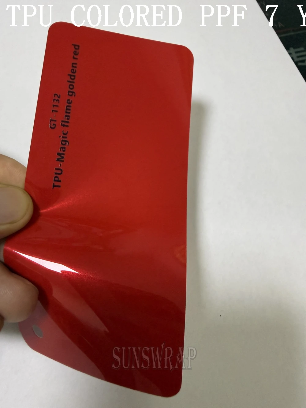 Hydrophobic TPU Gloss Magic Flame Golden Red PPF Paint Protection Covering Wet Instal 1.52X15m
