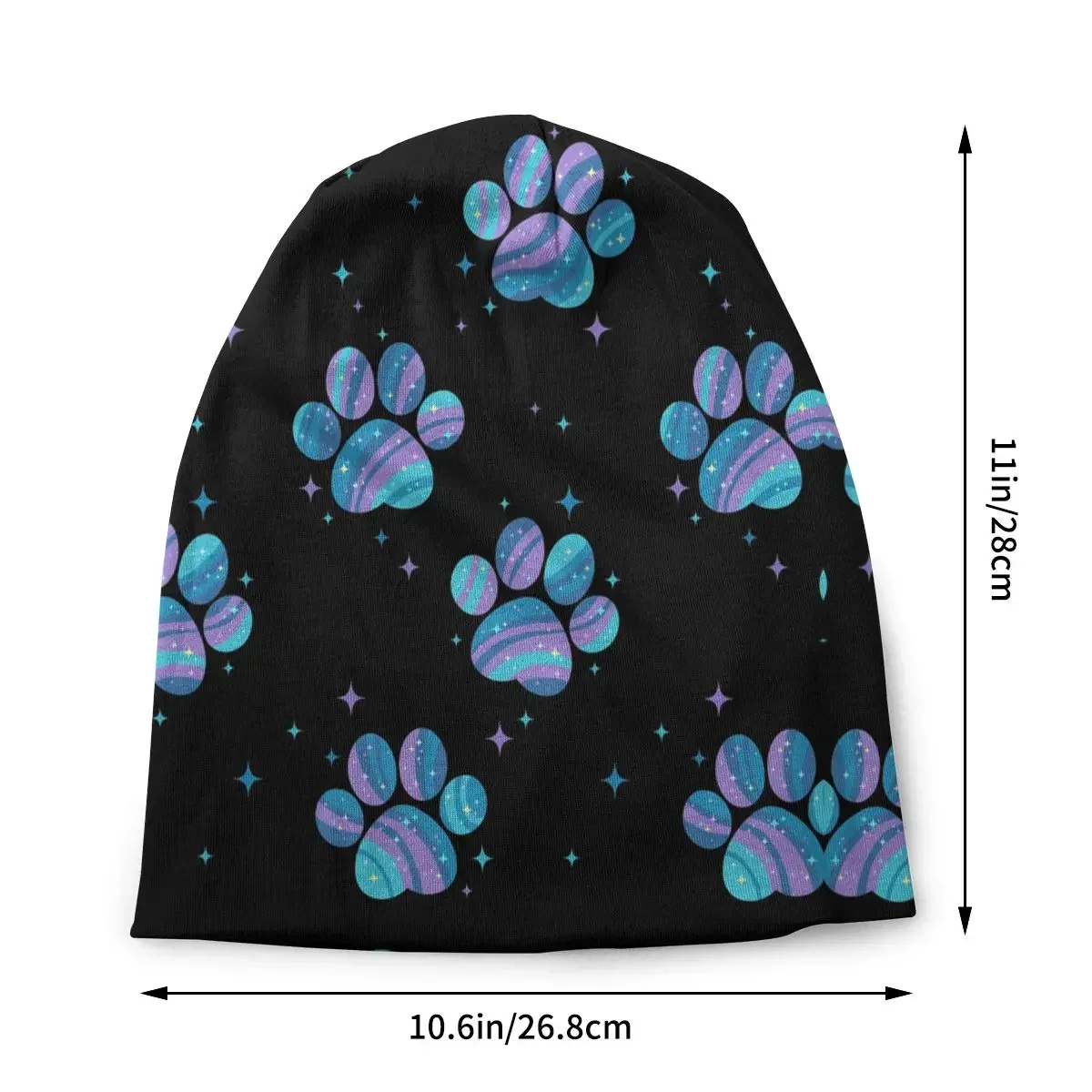 Custom Unisex Winter Bonnet Homme Knitting Hats Hip Hop  Paws Beanie Cap Floral Dogs Animal Beanies Caps For Men Women