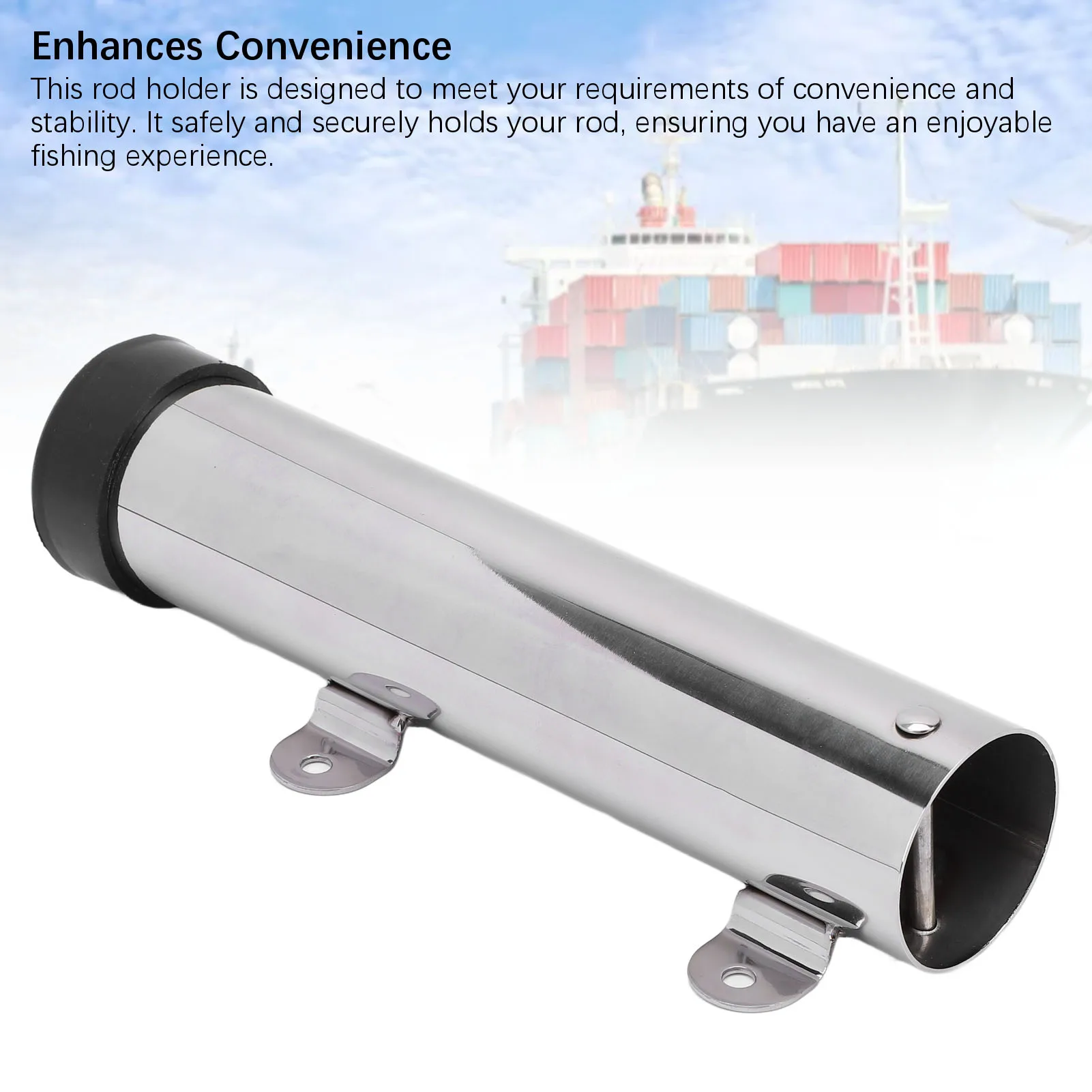 1pc Stainless Steel Wall Rod Holder Marine Boat Side Wall Mounted Fishing Rod Rack for Ships Yachts Kayak