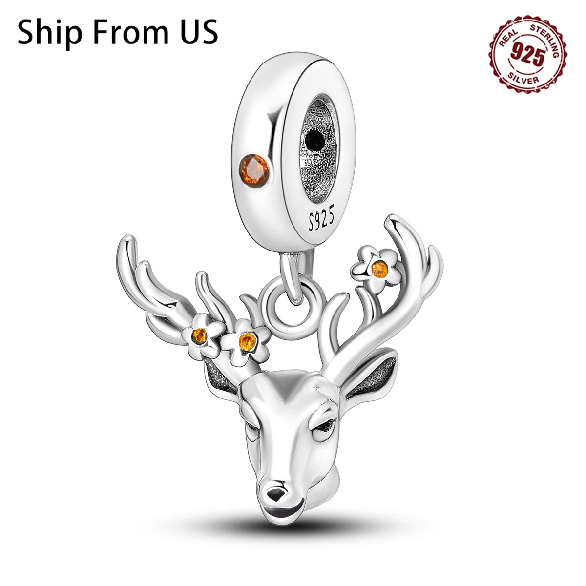 925 Sterling Silver Exquisite Elk Animal Series Charms Beads Pendant Fit Original Pandora Bracelets DIY Jewelry Gifts Accessory