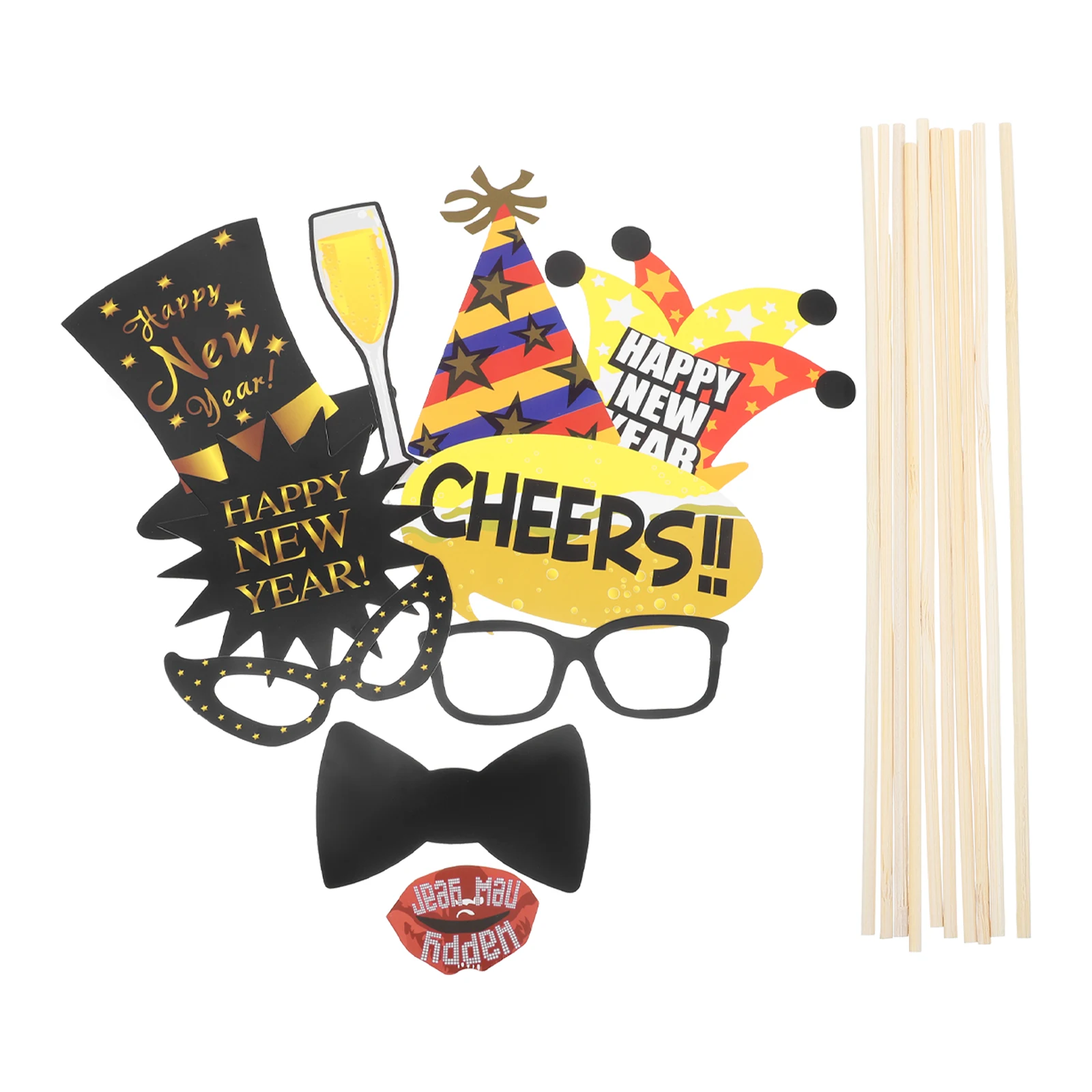 

10pcs New Year Photo Props Booth Christmas Honeycomb Centerpiece Glasses Party Supplies Material
