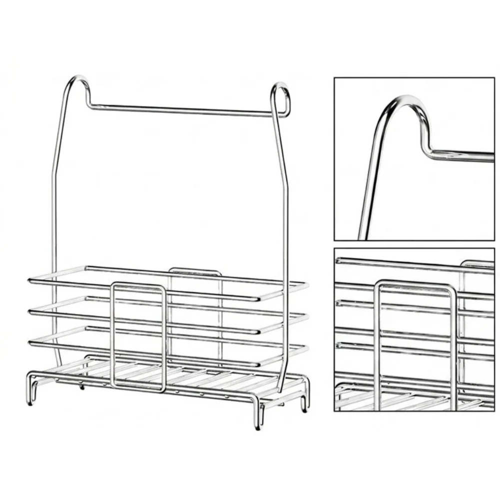 360 Rotating Hanging Shower Organizer Built from 304 Stainless Steel Open Grid Design for Fast Drying 24.6x10.9x30cm