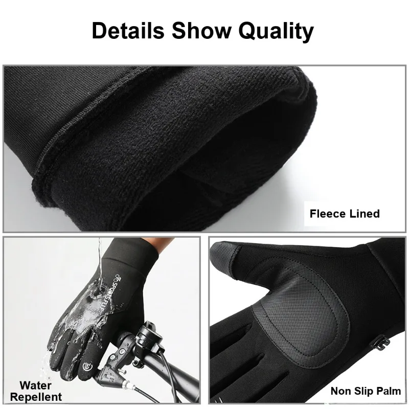 Men s Winter Gloves Touchscreen Supported Windproof Cold Resistant Water Resistant for Outdoor Cycling and Driving