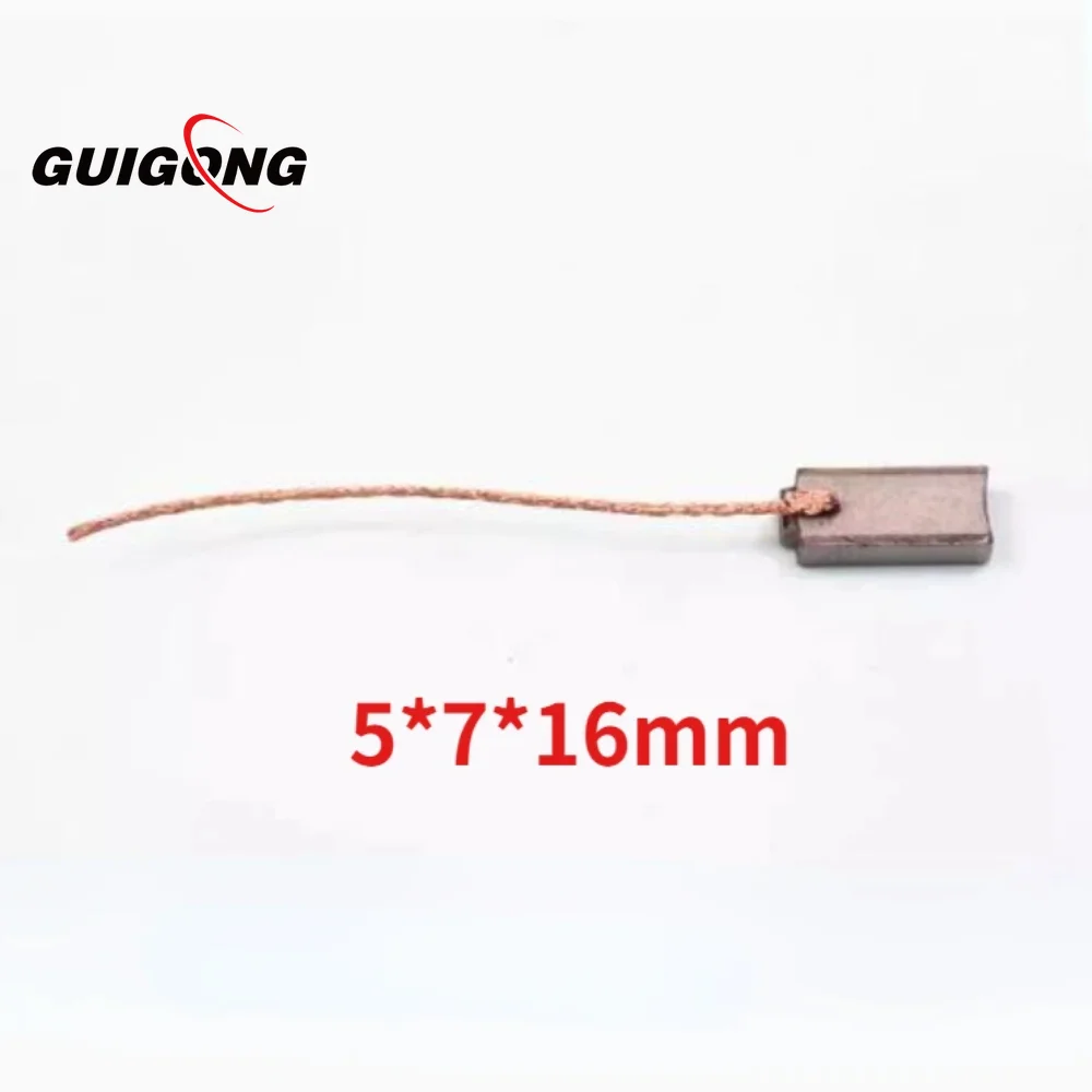 GUIGONG 100PCS 5X7X16MM Carbon Brush Regulator Kits High Copper For Electronic Regulator Fan Generator