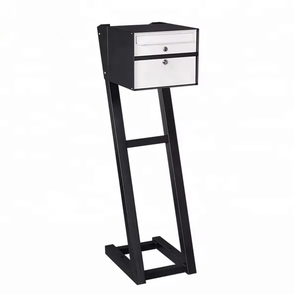 Outdoor Parcel Box Lockable Steel Mailbox Weatherproof Anti-Theft Freestanding