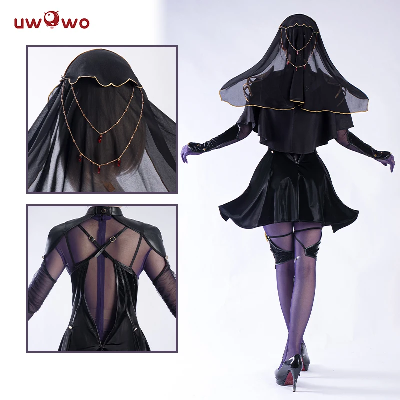 Em estoque uwowo scathach cosplay jogo fishatee/grandd order scathach palco 3 cosplay traje de halloween