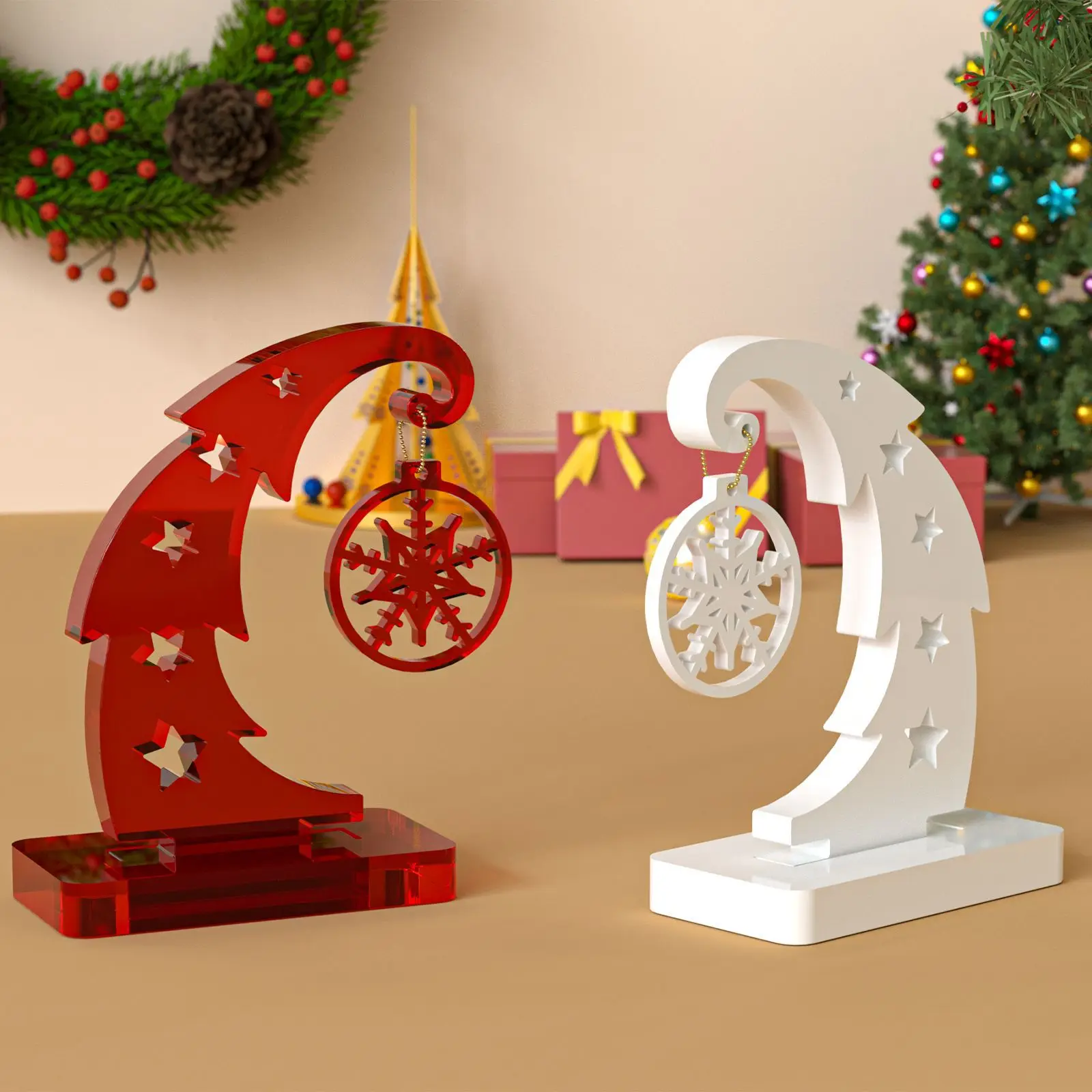 

Подставка для рождественской елки, украшение в виде снежинки, силиконовая форма с основанием, уникальное художественное рождественское украшение, сделай сам, поделки, подарок, стол, домашний декор