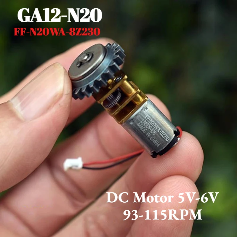 1PC GA12-N20 FF-N20WA-8Z230 Mini 12mm Full Metal Gearbox DC Motor 5V-6V 93-115RPM Slow Speed for DIY Robot Car