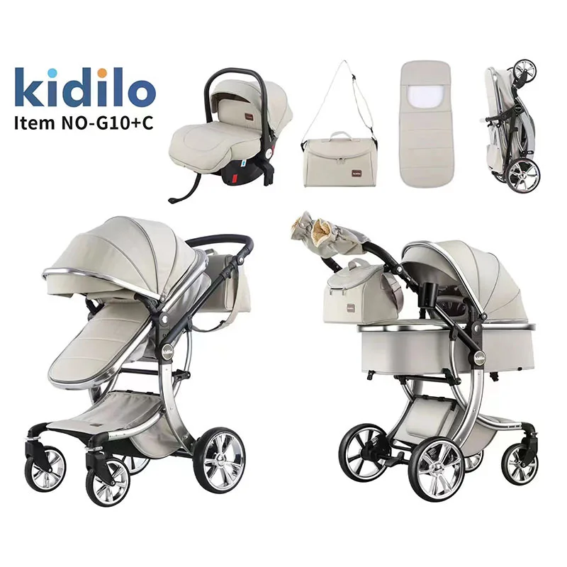 

Kidilo baby stroller baby high landscape baby walking artifact 2 in 1 with basket thickened car cross-border wholesale