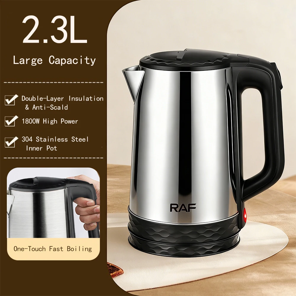 غلاية كهربائية ذكية 2.3 لتر من الفولاذ المقاوم للصدأ مع صافرة أجهزة المطبخ وعاء حراري للشاي والقهوة للمنزل