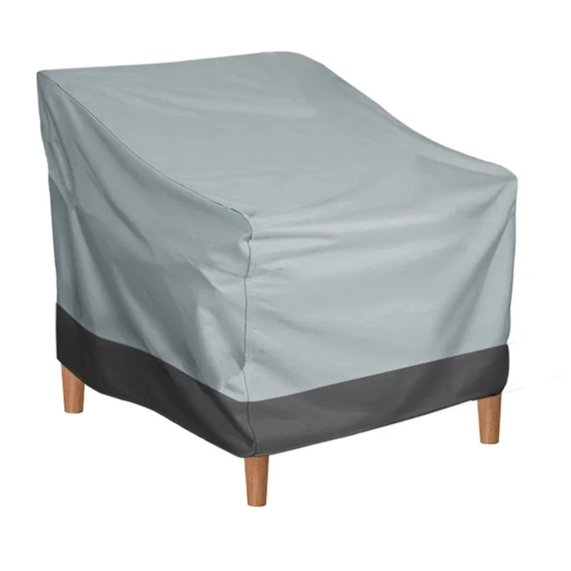 Patio Chair Cover Oxford Cloth Water Resistant Silver Coating Outdoor Furniture Cover For Home Lawn Patio Garden Grey Black 190T