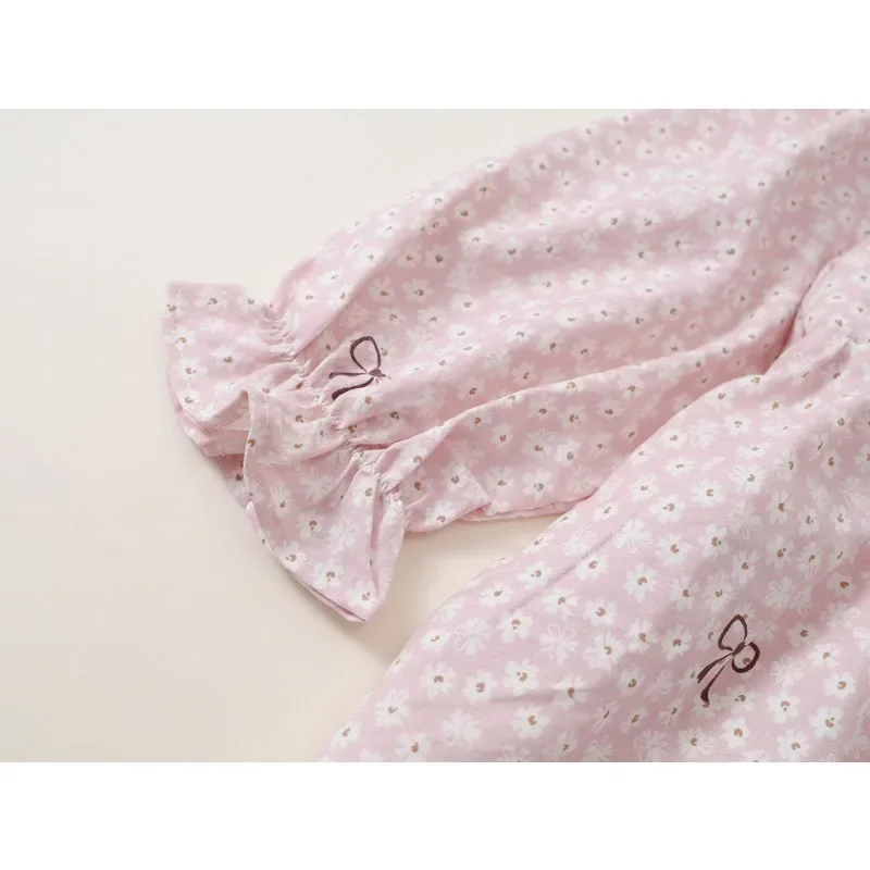 Kinder Mädchenkleid RAISE Herbst Schleife Blumendruck Kinder Mädchen Prinzessinnenkleid Rundhals 2-8 Jahre Mädchen Langarmkleid Haarband – Detail 32