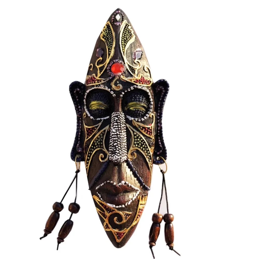 African style pendant, South Africa Kenya creative mask pendant, hand-painted resin handicraft decorative ornament