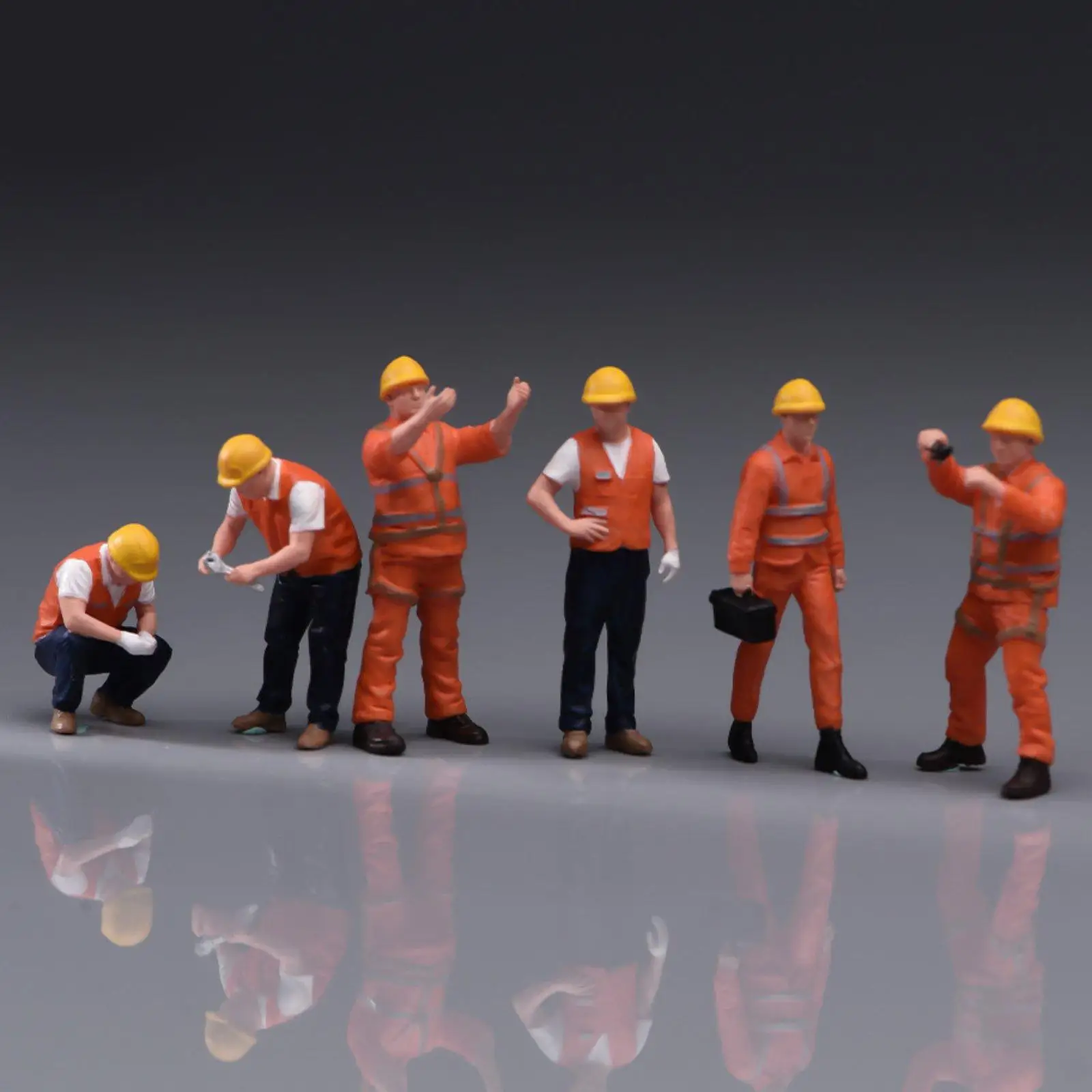 6 figurines de techniciens d'entretien à l'échelle 1/64, modèle de technicien de réparation, micro-diorama
