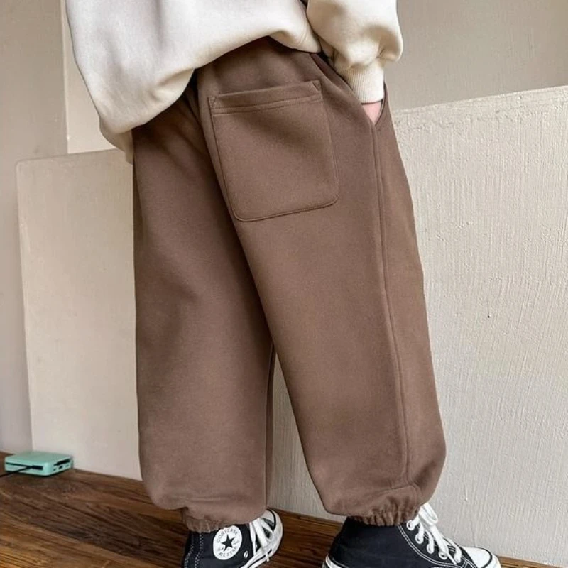 Autumn Kids Solid Casual Sweatpant for Boys Ankle Length Harem Pant 3+y Young Children Clothing Spring Thin Girls Sport Trousers