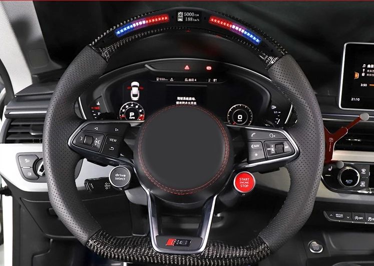 Best customized steering wheel for audis A1 A2 A3 A4L A5 B8 B8.5 B9 modified R8/TT RS carbon Fiber led racing steering wheel