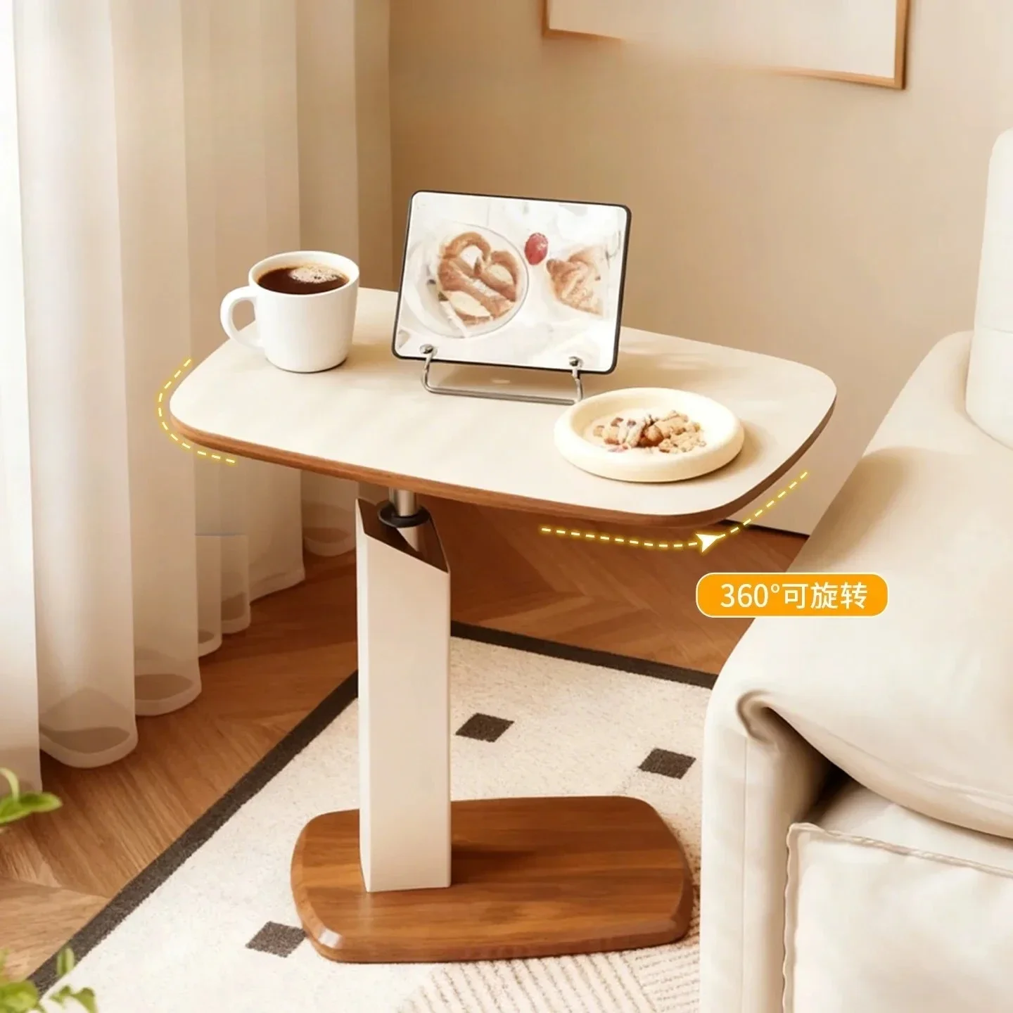 Fixed rotating lift, living room corner sofa coffee table office bedside table mobile air pressure computer table smallsidetable