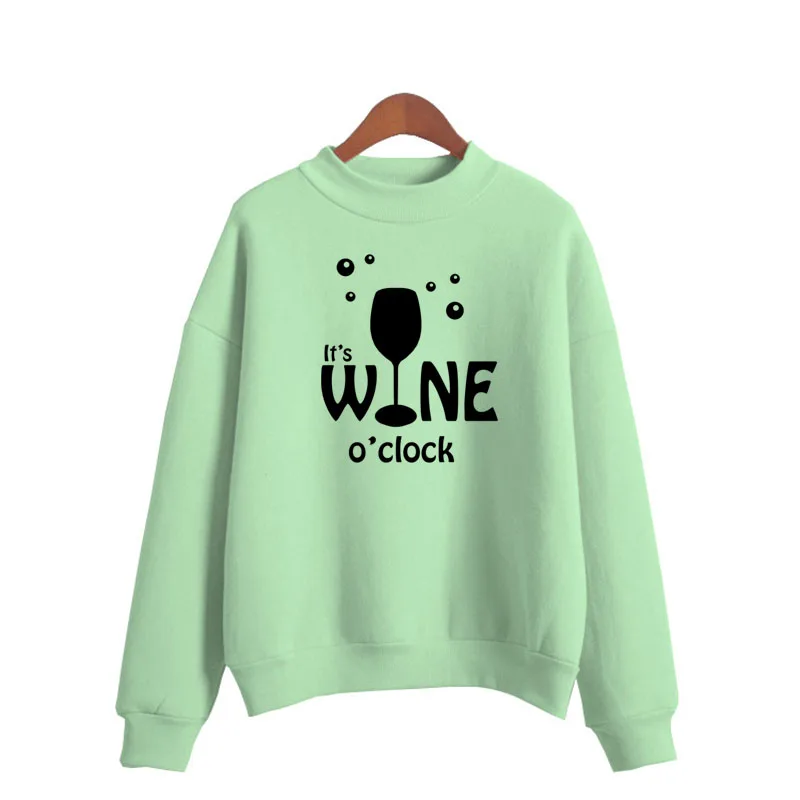 IT'S WINE – sweat-shirt imprimé pour femme et fille, doux, coréen, col rond, tricoté, épais, couleur bonbon, vêtements amples, automne et hiver