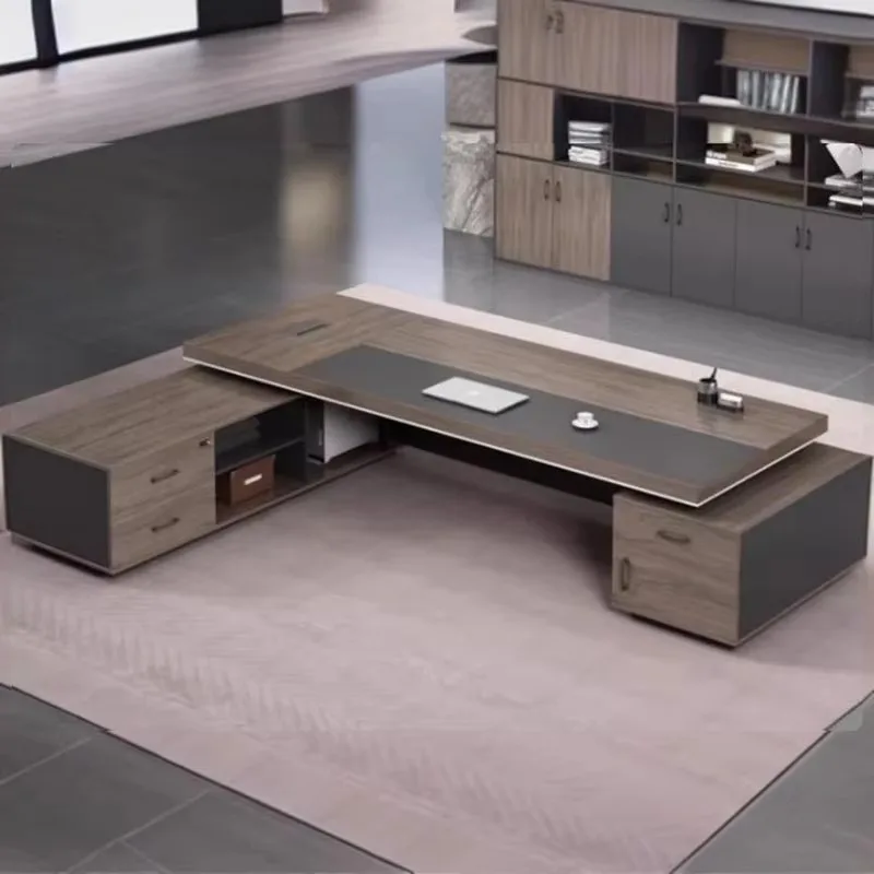 

Floor Modern Luxury Office Desk Organizer Storage Reception Study Computer Desk Standing Conference Mesa Escritorio Furniture