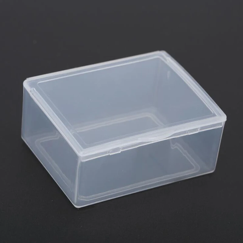 Caja de almacenamiento de plástico transparente con tapa, para monedas estuche de joyería, almacenamiento para el hogar, 1 unidad