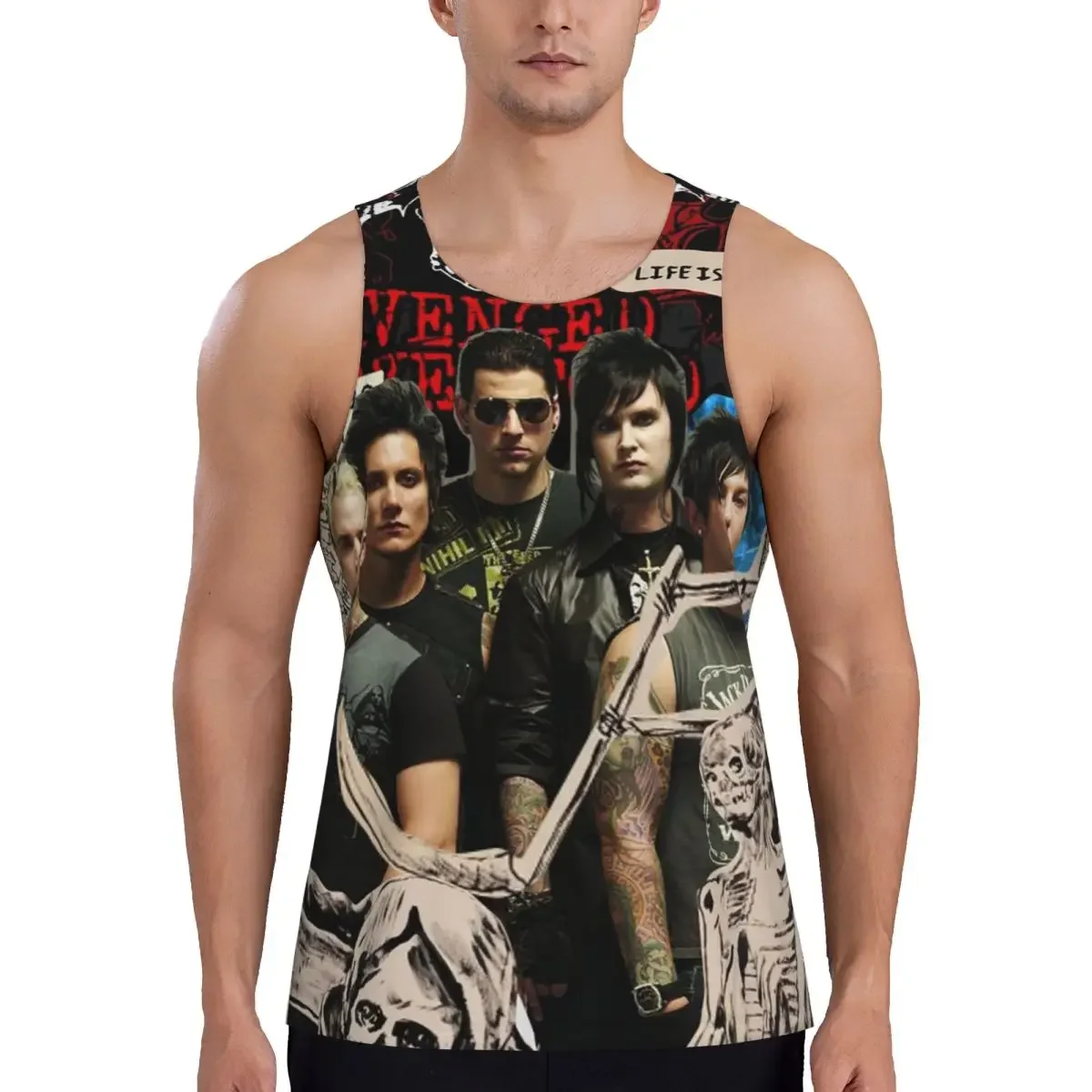 Avenged Sevenfold Gym Tank Bodybuilding Vest Fitness Sleeveless Tops Quick Dry Men Workout Sports Clothing