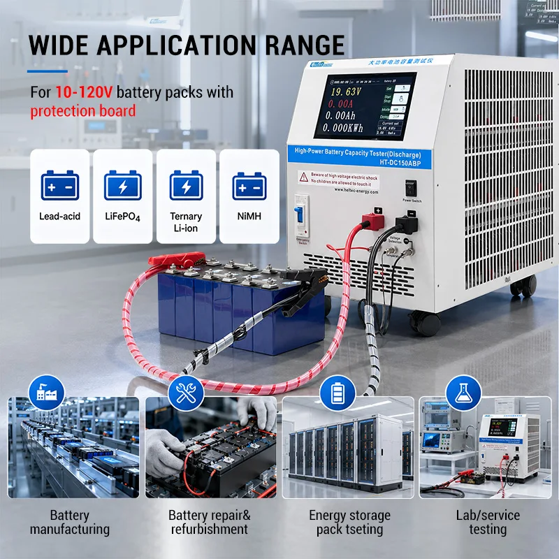 Heltec 5-120V 1-50A Discharge Battery Electronic Load/Capacity Tester for Lead-acid/NiMH/LiFePO4/NCM Batteries Electronic Tools