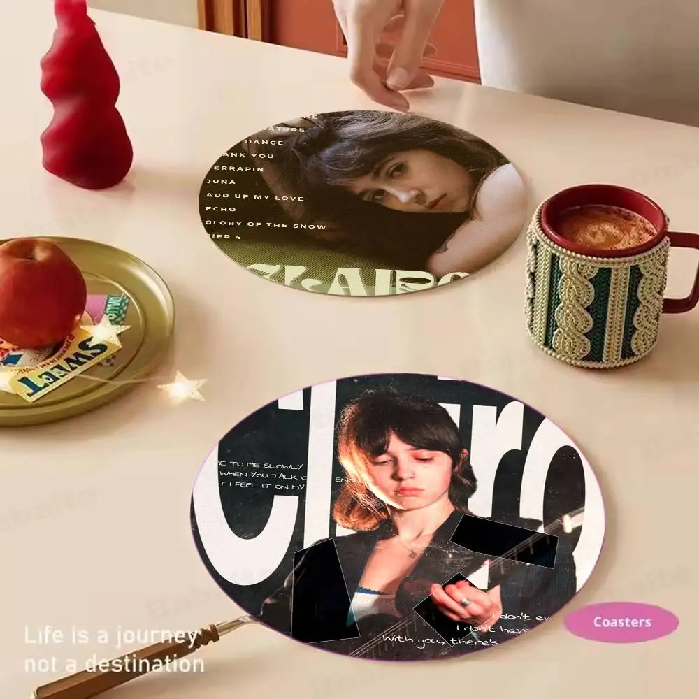 Charm Singer C-Clairo Coasters Suitable for daily family gathering decoration, kitchen, anti-slip wooden coasters