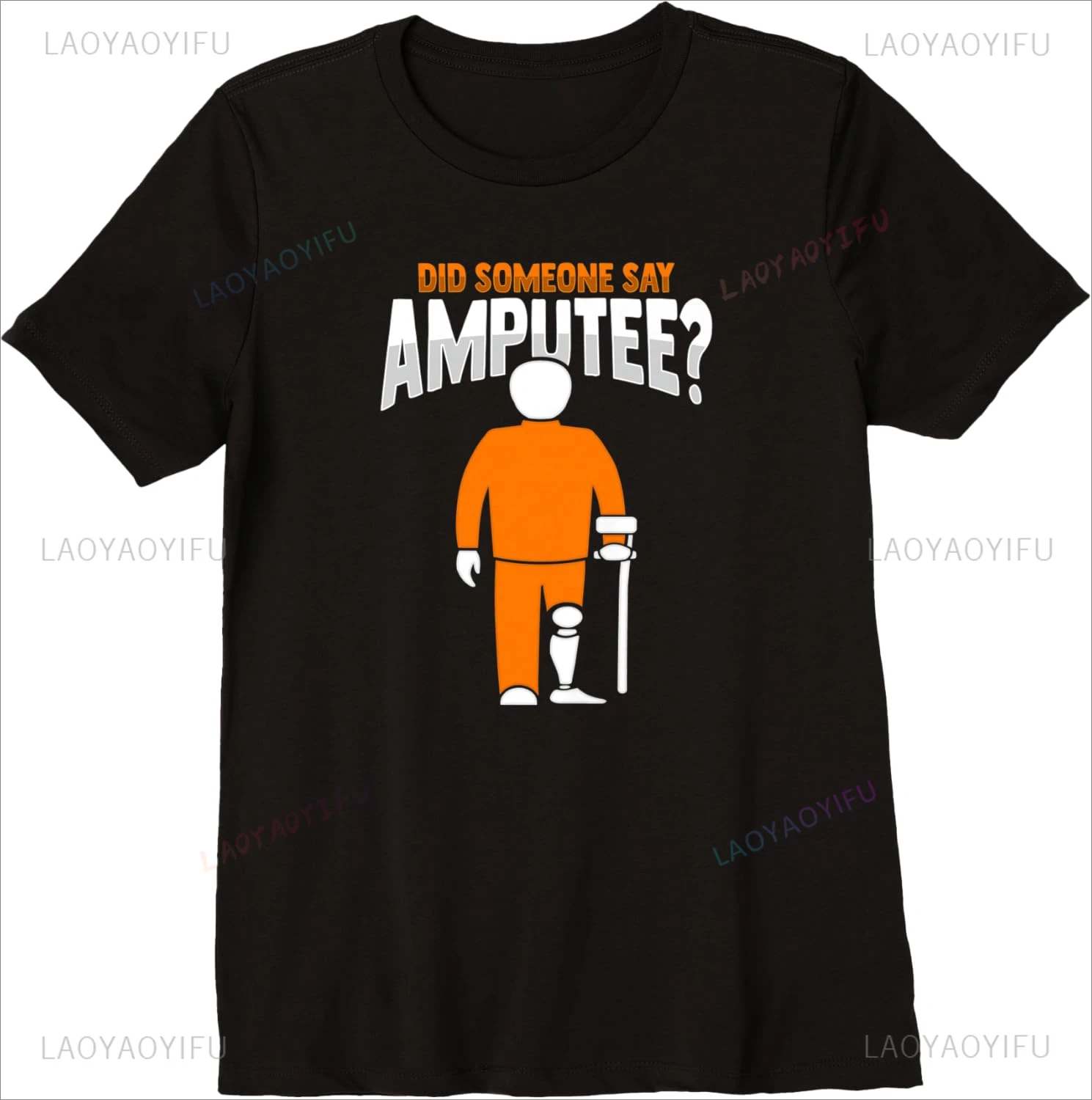 Hot Sale Amputee Joke Leg Prosthetic Design for A Leg Amputee T-Shirt Hip Hop Streetwear Casual Fashion Loose Man Tshirt GYM Tee