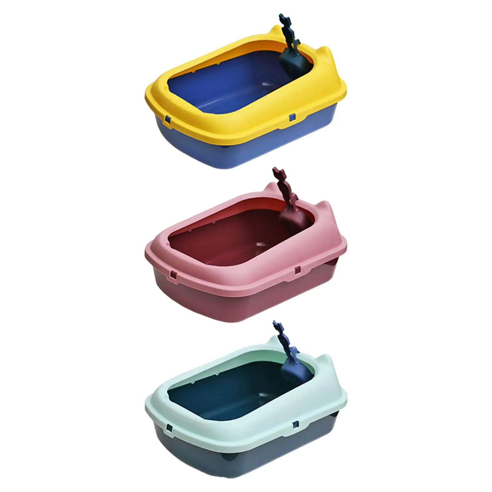 Cat Litter Basin Open Top Pet Litter Tray Cat Litter Tray Heighten for All Kinds of Cat Litter