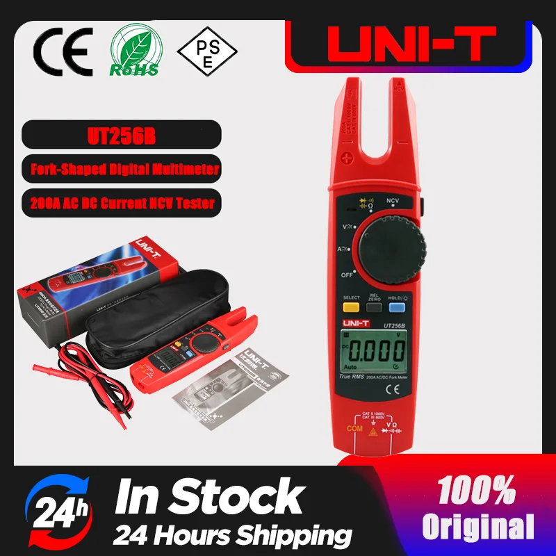 UT256B Fork-Shaped Digital Performance Stable True RMS Multimeter 200A AC And DC Current NCV Tester Capacitance Automatic UT256