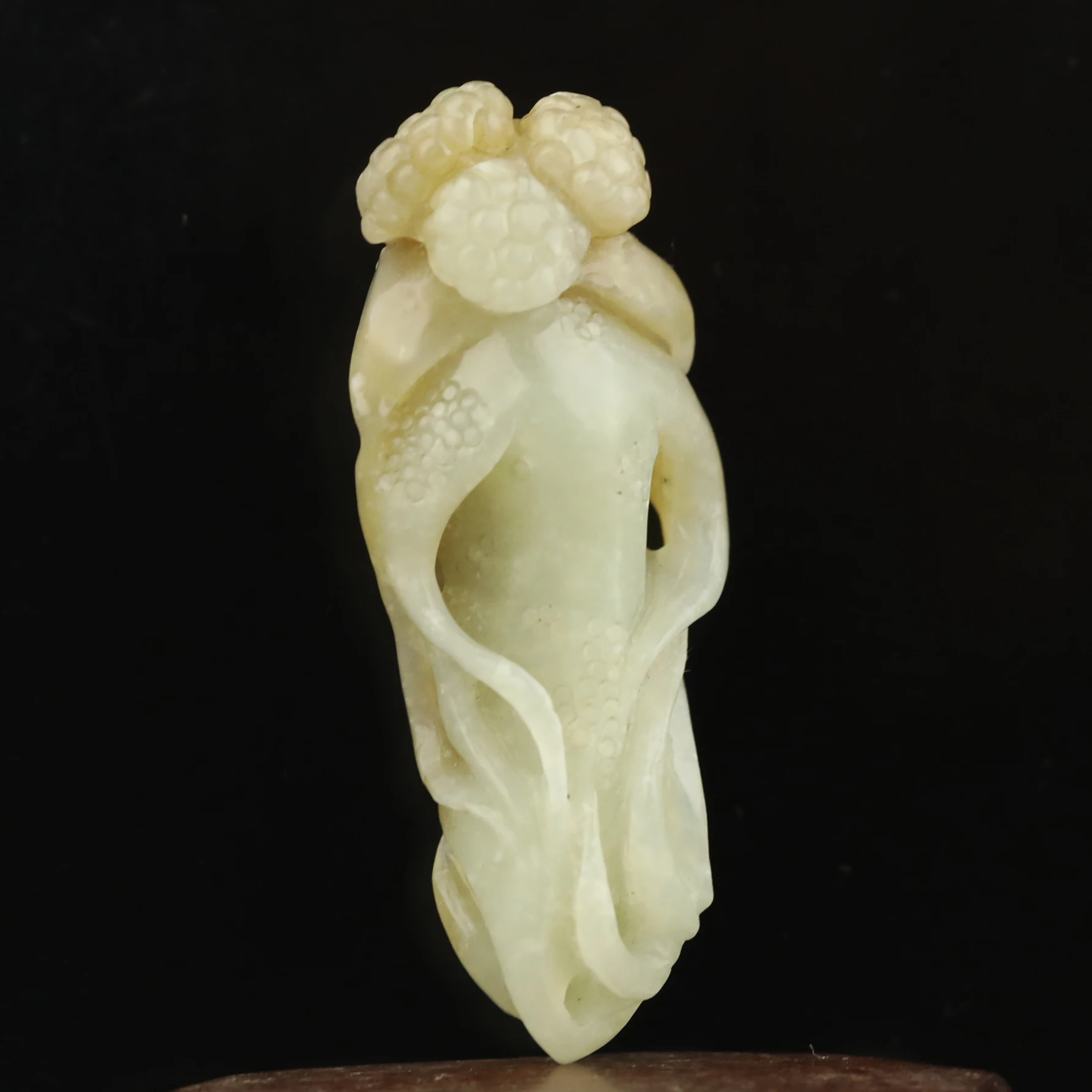 China Natural hetian Jade Hand Carved statue ginseng buddha pendant d #1