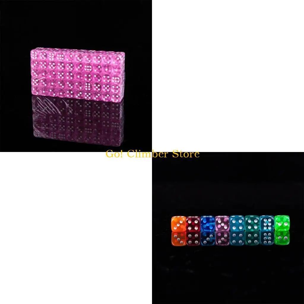 

Q84C 100 шт. разноцветные кубики в горошек 14 мм, набор акриловых кубиков для настольной игры, шестигранные кубики с сумкой для