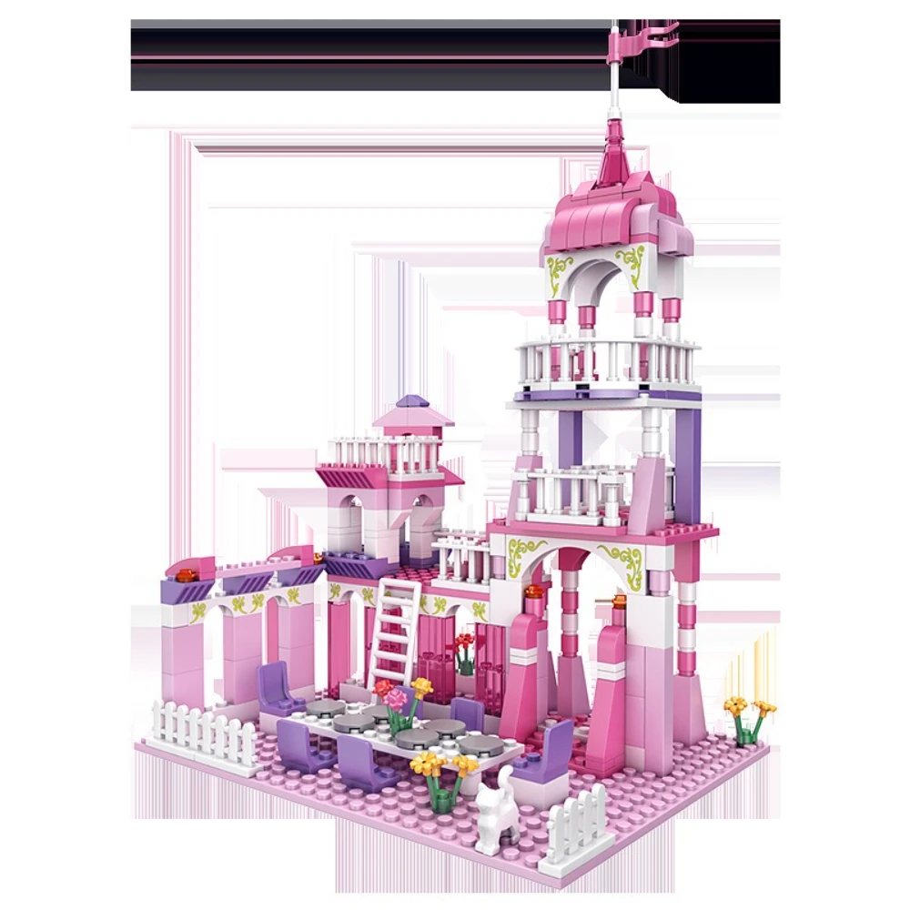 MOC ロマンチックなおとぎ話の夢のようなプリンセス城ビルディングブロックセットピンクハウス宮殿 DIY おもちゃ子供の誕生日特別なギフト
