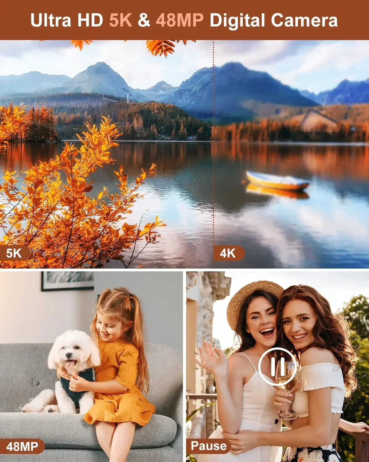 

New 2025 OEM 3.2-inch Wifi 5k Retro Digit Vlogging Camera Digit Dslr Video Professional Optical Digital Camera